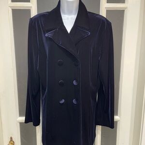 Origins Deep Navy Velvet Pea Coat
